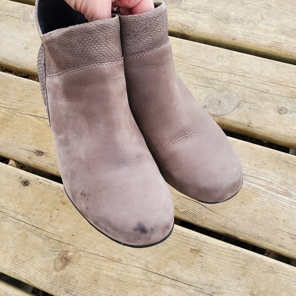 Mephisto Michaela Birch Bucksoft Dark Taupe VIP Snake Ankle Boots Booties 7 - Picture 4 of 11